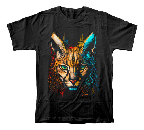 Camiseta Algodón Peinado Con Estampado De Cabeza De Lince