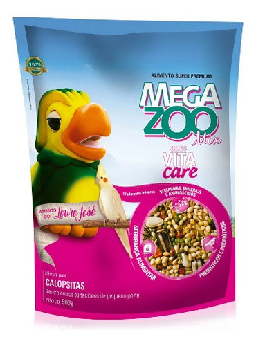 Ração Mix P/ Calopsitas Amigos Do Louro Jose 500g Megazoo