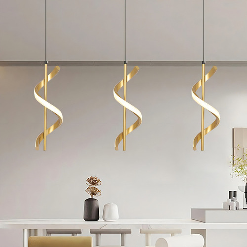 Pendente Led Espiral Dna Moderno Luxo Sala Quarto Cabeceira