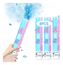 Comprar 4pzs Cañones De Revelacion Bebé Genero Sexo Niño Niña Confetti Papel Lanzador Bazuca Gender Reveal Boy Girl Popper Baby Shower Fiesta Celebracion Sorpresa Festejar Evento Suministro Fiestas