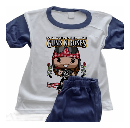 Pijama Infantil Rockero Manga Larga Guns And Roses - 7052