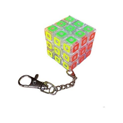 Llavero 3x3 Transparente Cubo Rubik Mini Bolsillo Buen Giro 