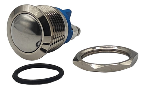 Boton Pulsador Redondo 110v 3a Acero Tornillos 12v 16mm Acero