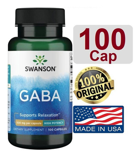 Gaba 100 Capsulas 500mg Gamma Amino - Unidad a $620