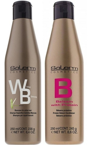 Salerm Kit Shampoo Para Cabellos Blancos Y Bálsamo 250ml