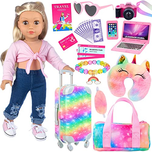 Kt Fancy 13 Pcs American 18 Inch Girl Doll Accesorios M...