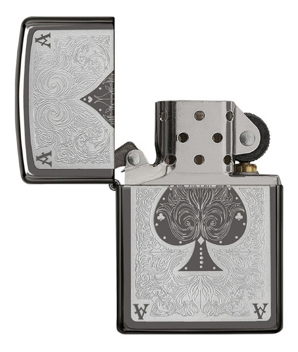 Imagen 3 de 10 de Encendedor Zippo Lighter Ace Filegree Plateado