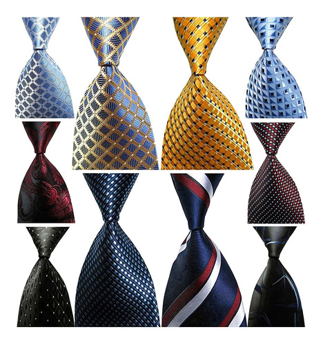 Corbata Lot 10 Pcs Men's Ties 100% Silk Tie Woven Slim N Cbt