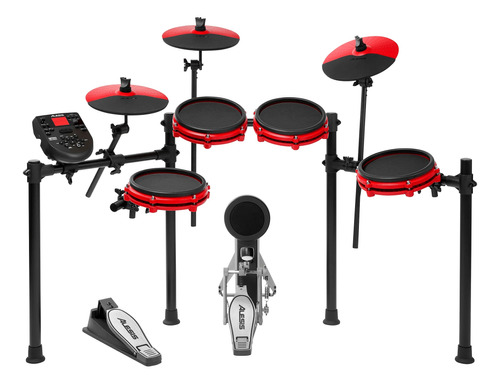 Batería Electrónica Alesis Nitro Mesh Kit - Roja