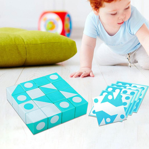 Rompecabezas De Geometría 3d Juguete Educativo Para Azul
