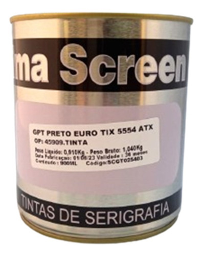 Tinta Gpt Brilho Serigrafia Cromia Preto - Imagraf - 900ml