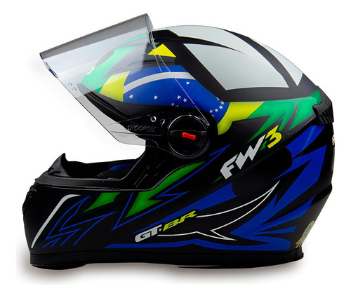 Capacete Fechado Preto Fosco Moto Gtn Brasil Com Viseira Fw3 Tamanho do capacete 58