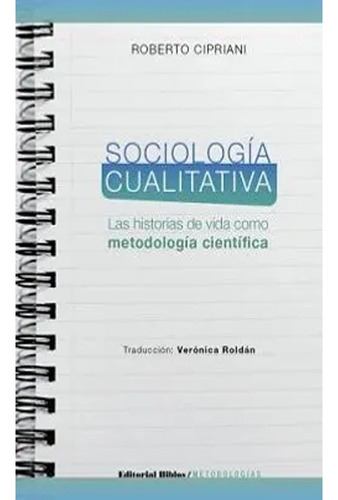 Libro Fisico Sociologia Cualitativa  Cipriani Robert