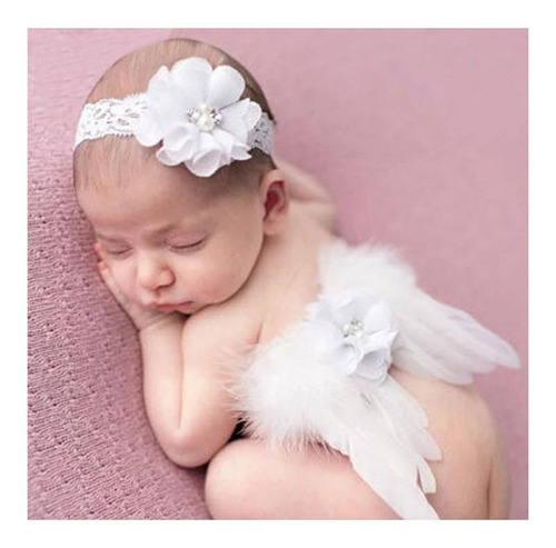 Asa De Anjo Newborn Bebê Fotos Acompanha Faixa De Flores