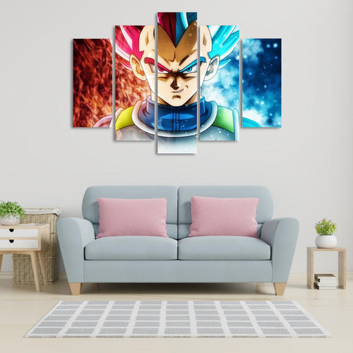 Cuadro 5 Piezas 110x80 Cm Vegeta - Anime Nelestore