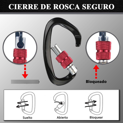 Clips De Mosquetón 12 Kn Con Bloqueo Tornillo Certificado Ui