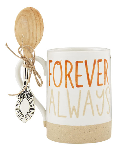 Mud Pie Harvest Forever Juego De Taza Y Cuchara, Forever Tha