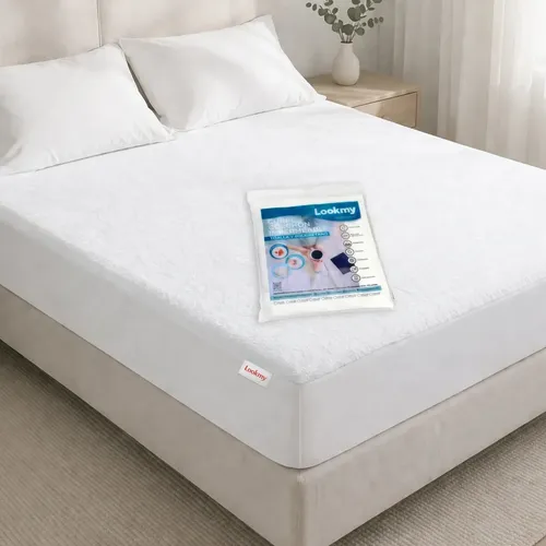 Protector Colchon King Size 200x200 Cm Impermeable | Cubre Colchón de Toalla Capa Aislante de Poliuretano 2x2 Respirable Sin Pvc | Protector colchón anti derrames líquido pis bebé | Cobertor colchón