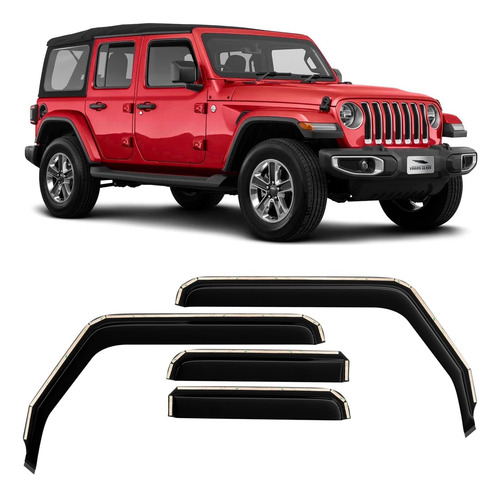 Protectores De Lluvia Extra Duraderos Canal Jeep Wrangl...