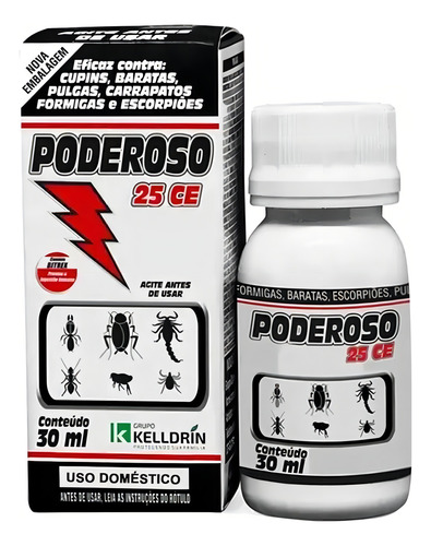 Inseticida Veneno Poderoso 25ce Kelldrin Mata Barata Escorpi