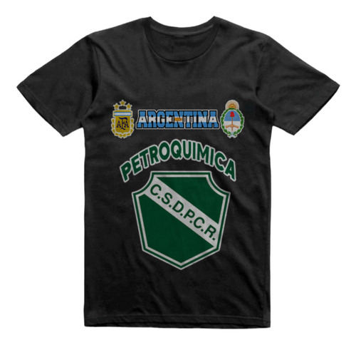 Remera Algodon Negra Petroquimica Comodoro Rivadavia