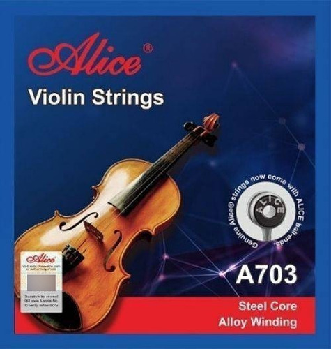 A703-1/2 Juego De Cuerdas Para Violin 1/2 Alice