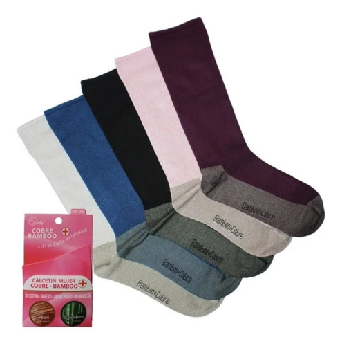 Pack De 6 Calcetines De Bamboo + Cobre Para Mujer