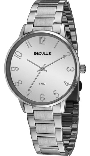 Relógio Seculus Feminino Prata Moderno Casual 77130l0svns3 Cor da correia Prateado Cor do bisel Prateado Cor do fundo Prateado