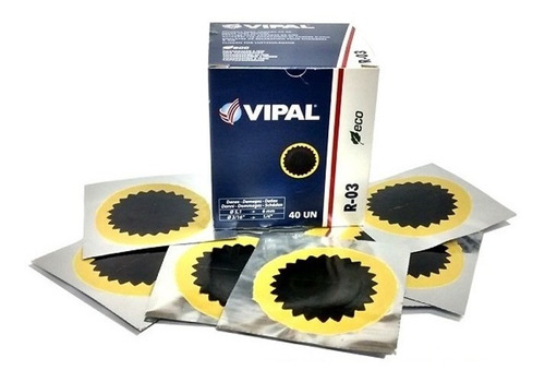 Parches Vipal R03 Para Reparacion De Neumaticos 40und X Caja