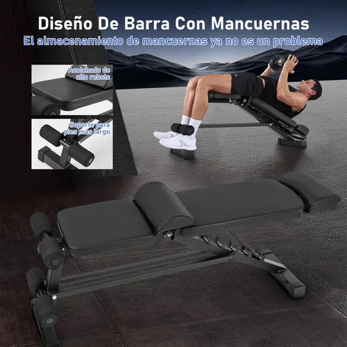 Banco para ejercicio Banco De Pesas Gimnasio multiposiciones Plegable Ajustable Multifunciional