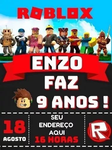 Fazer convite online convite digital aniversário roblox  Criar convites de  aniversário, Convites virtuais aniversario, Convites digitais