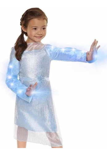 Frozen 2 Disfraz Original De Elsa Talla 4-6x Con Luces