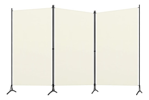 Separador De Ambientes Vidaxl, Clásico, Blanco Crema, 3 Pane