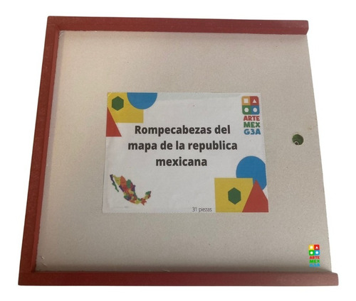 Madera República Mexicana Rompecabezas Grande Juego De Mesa