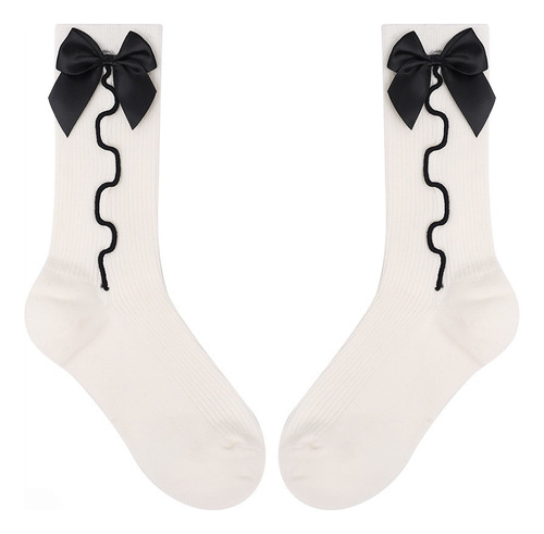 Calcetines Casuales De Algodón Con Lazo Dulce A La Moda Para