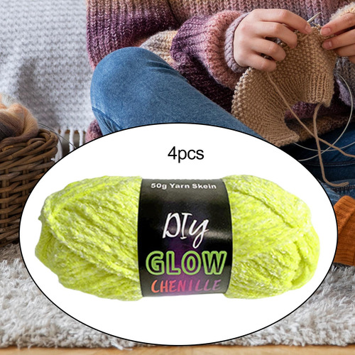 4x Hilo Que Brilla En La Oscuridad Hilo De Crochet Hilo