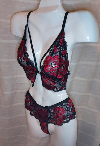 Conjunto Ropa Interior Sexy Ocasión Pollerita Corpiño Less 