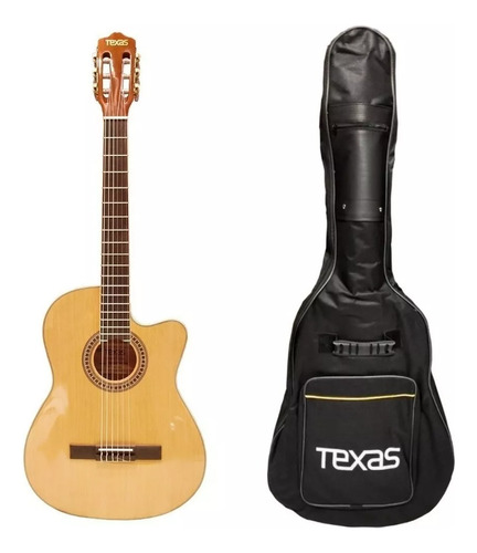 Guitarra Electro Criolla Texas Cg20 Cn Afinador Y Eq