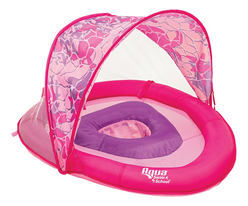 Flotador Para Bebe Con Toldo Rosa 6-24 Meses Fps 50+ Rosa