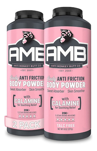 Anti Monkey Butt Lady's Body Powder Con Calamina Pack 2