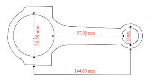 Biela Para Motor Audi A3 2.0 16v Tsfi Comprimento 144 Mm