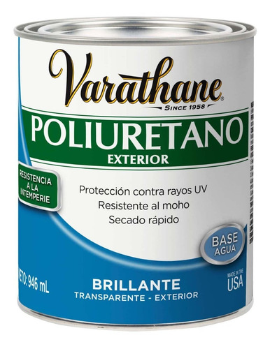 Barniz Poliuretano Exterior Brillante Varathane 946 Cc