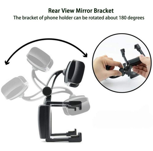 Imagen 6 de 10 de Soporte Base Retrovisor Telefono Ajustable 360 Universal New