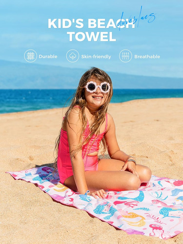 Toalla De Playa Para Niños, De 60 X 30 Pulgadas, De Secado R