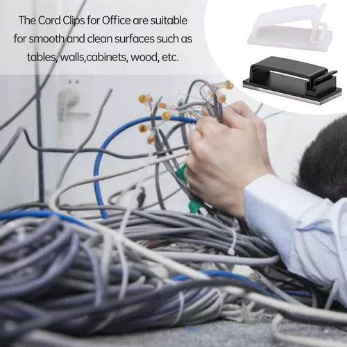 50 Pcs Clips Para Gestión De Cables Portacables Autoadhesivo