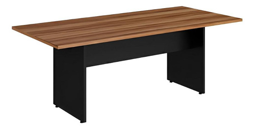 Mesa De Reunião Escritório 4 Lugares 1,60m X 80cm Tampo 30mm Cor Sevilha Com Preto