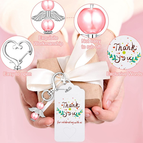 Imagen 5 de 6 de Llavero Colgante Angel Bebe Primera Comunión Bautizo Rosado