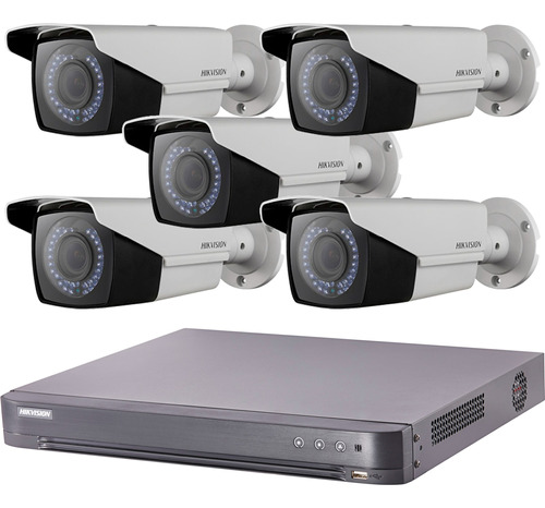 Kit Seguridad Hikvision Dvr 8 + 5 Camaras 1080p Varifocal