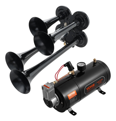 Bocina Claxon De Aire 150db Compresor Trailer 4 Trompetas