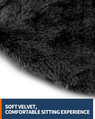 Funda De Asiento De Inodoro Terciopelo Suave Negra Bordes El Negro